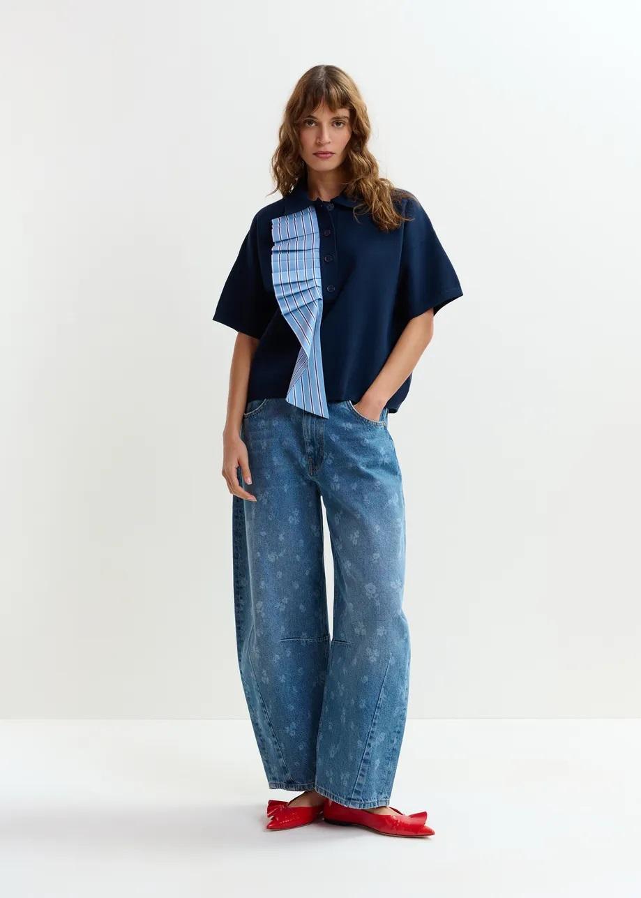 polo in maglia fine con volant JUMBLE003 ESSENTIEL