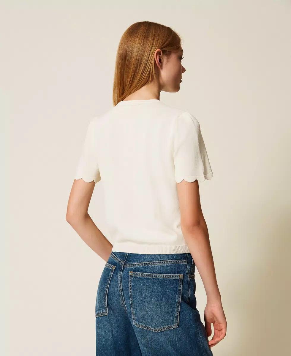 Maglia con smerli e bottoni Oval T TP3203007 TWINSET