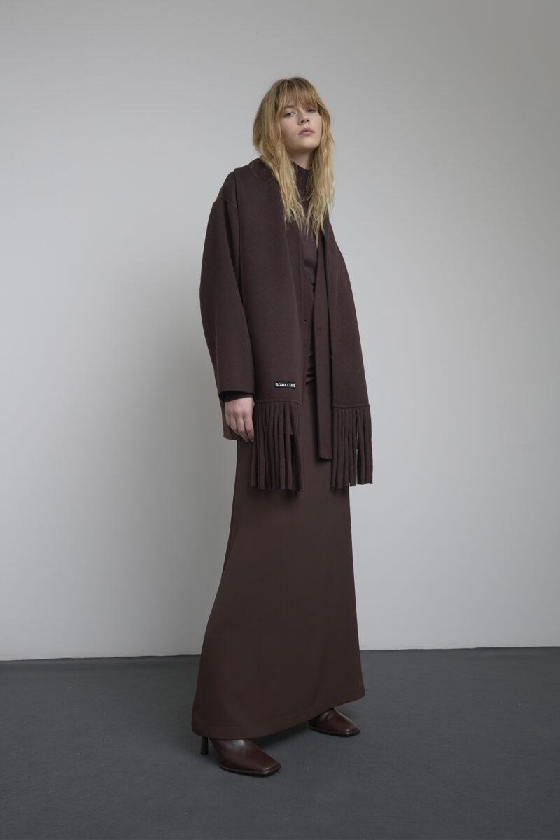 CABAN IN PURA LANA CON SCIARPA W33050C006 SO ALLURE