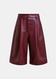 Pantaloncini bermuda bordeaux in pelle ecologica ITOP002 ESSENTIEL
