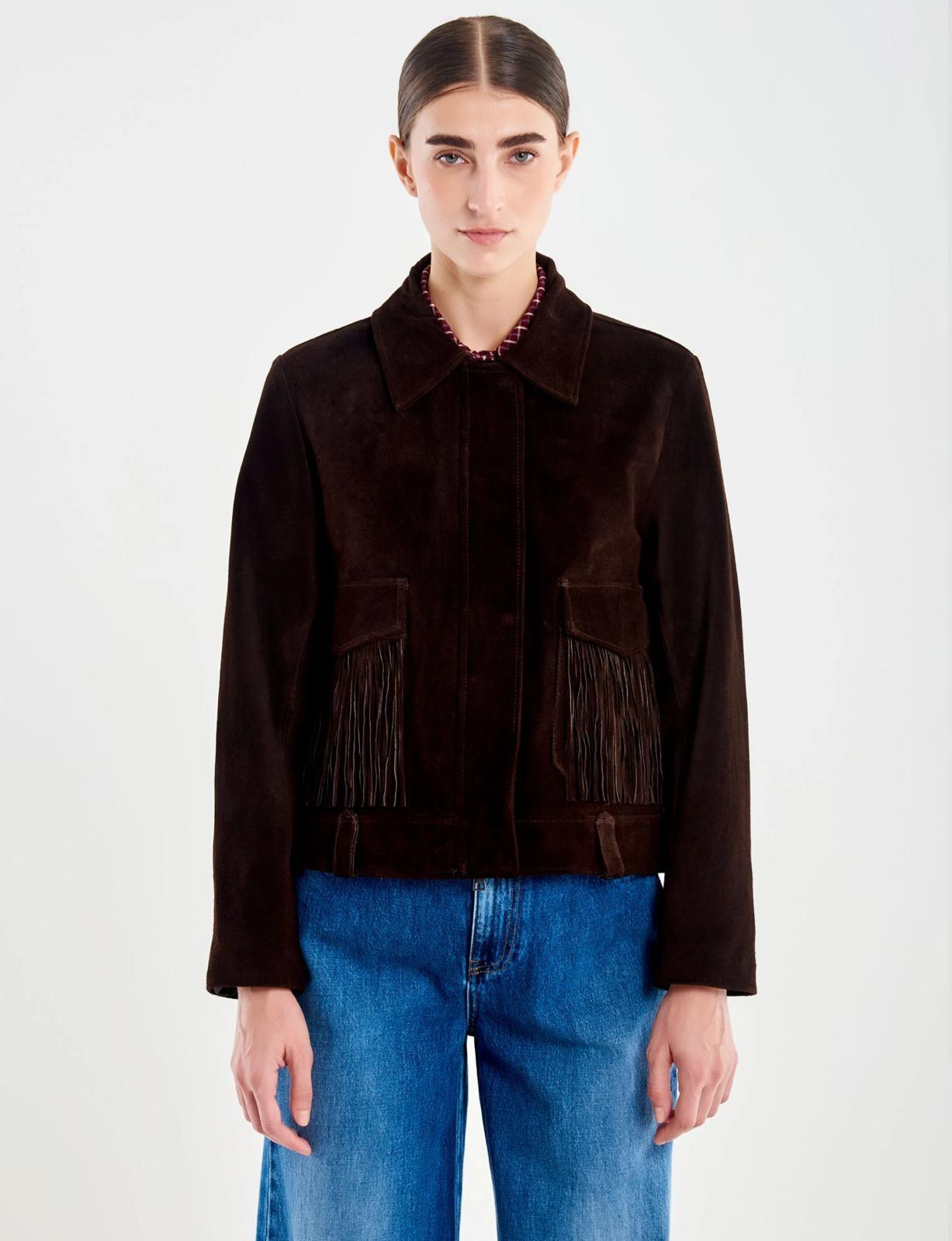 Giacca in Vera Pelle con Frange TF0328006 VICOLO