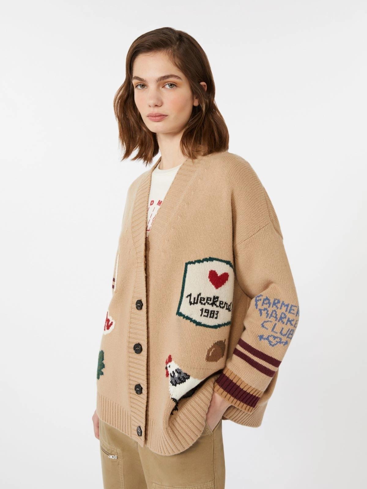 Cardigan over in filato di lana BELGIO013 MAXMARA