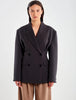 Blazer Stretto in Vita Retro con Balze