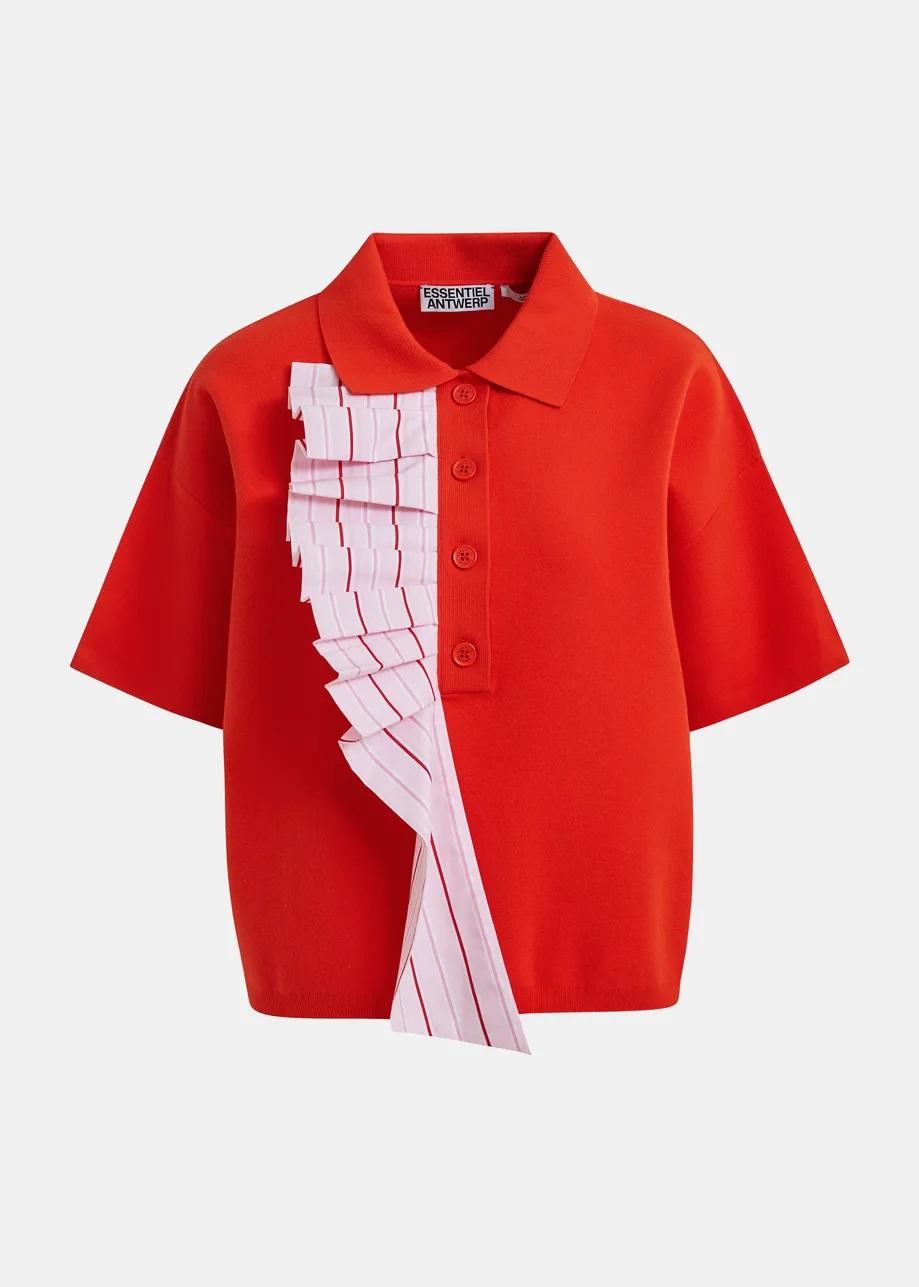 polo in maglia fine con volant JUMBLE010 ESSENTIEL