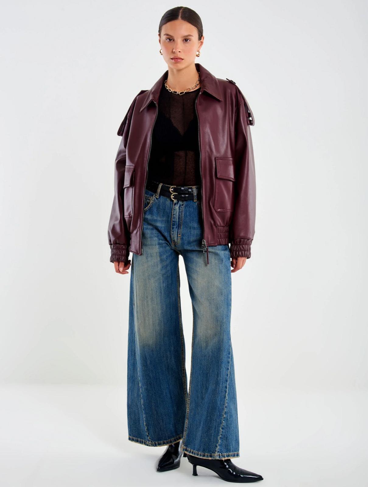 Bomber In Vera Pelle Oversized TF0273002 VICOLO