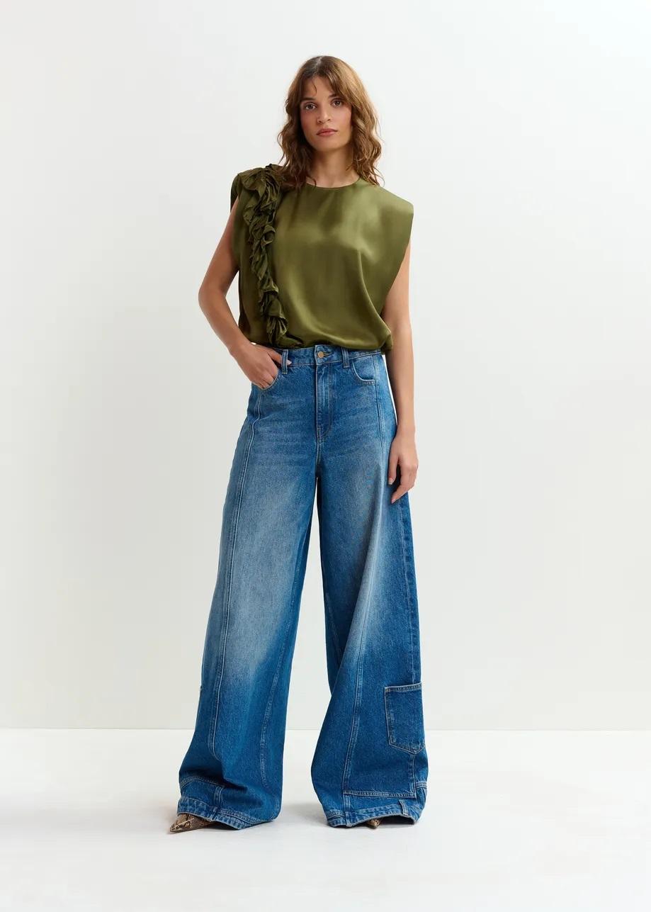 jeans a gamba svasata JELABA PATCH WORK001 ESSENTIEL