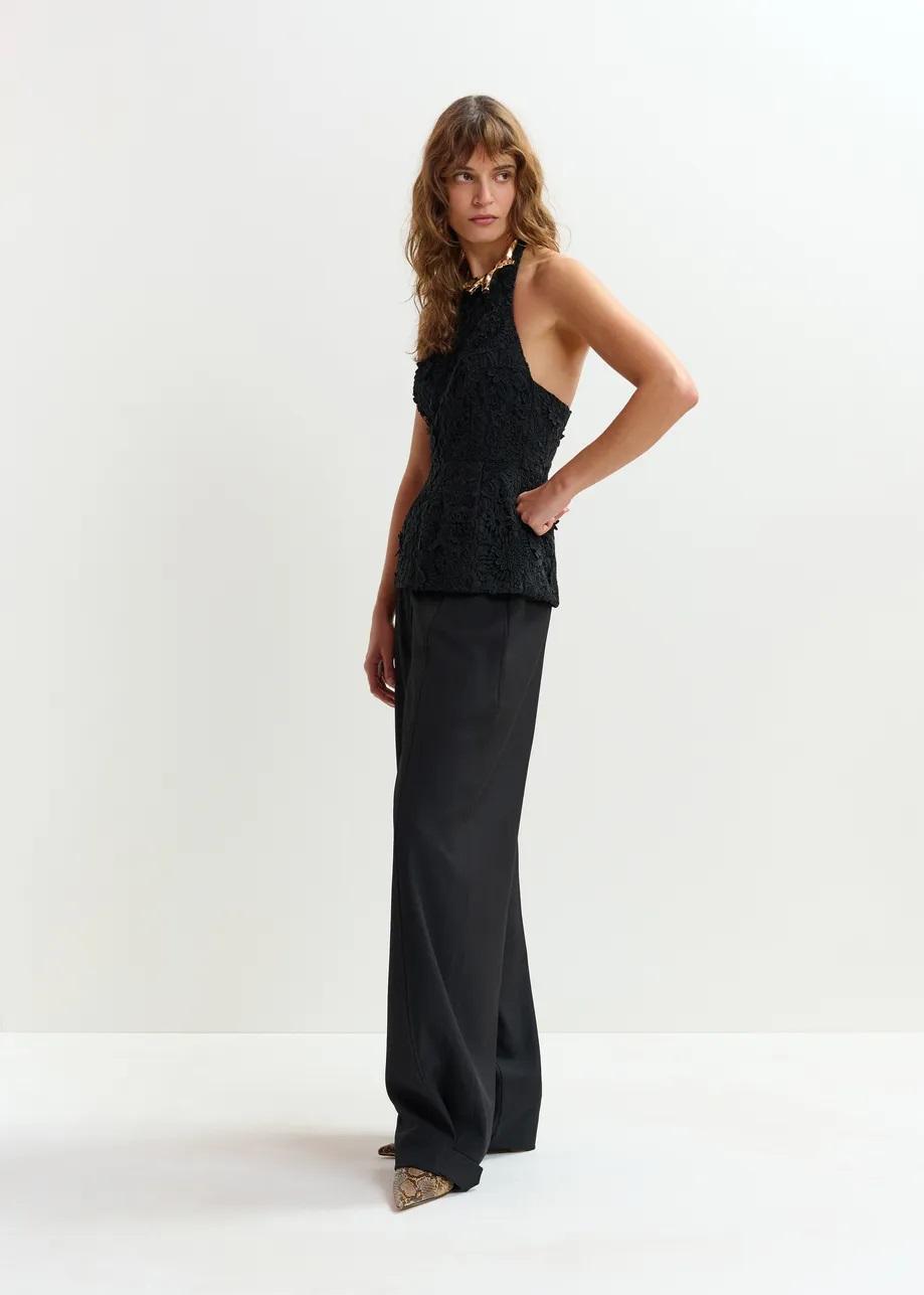 top  con scollo all'americana in pizzo floreale JAROT000 ESSENTIEL