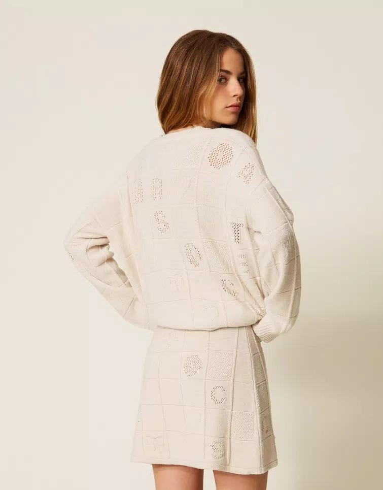 Minigonna in filato Treeblend con ricami TP3311013 TWINSET