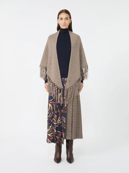 Scialle in lana con frange TORNADO006 MAXMARA