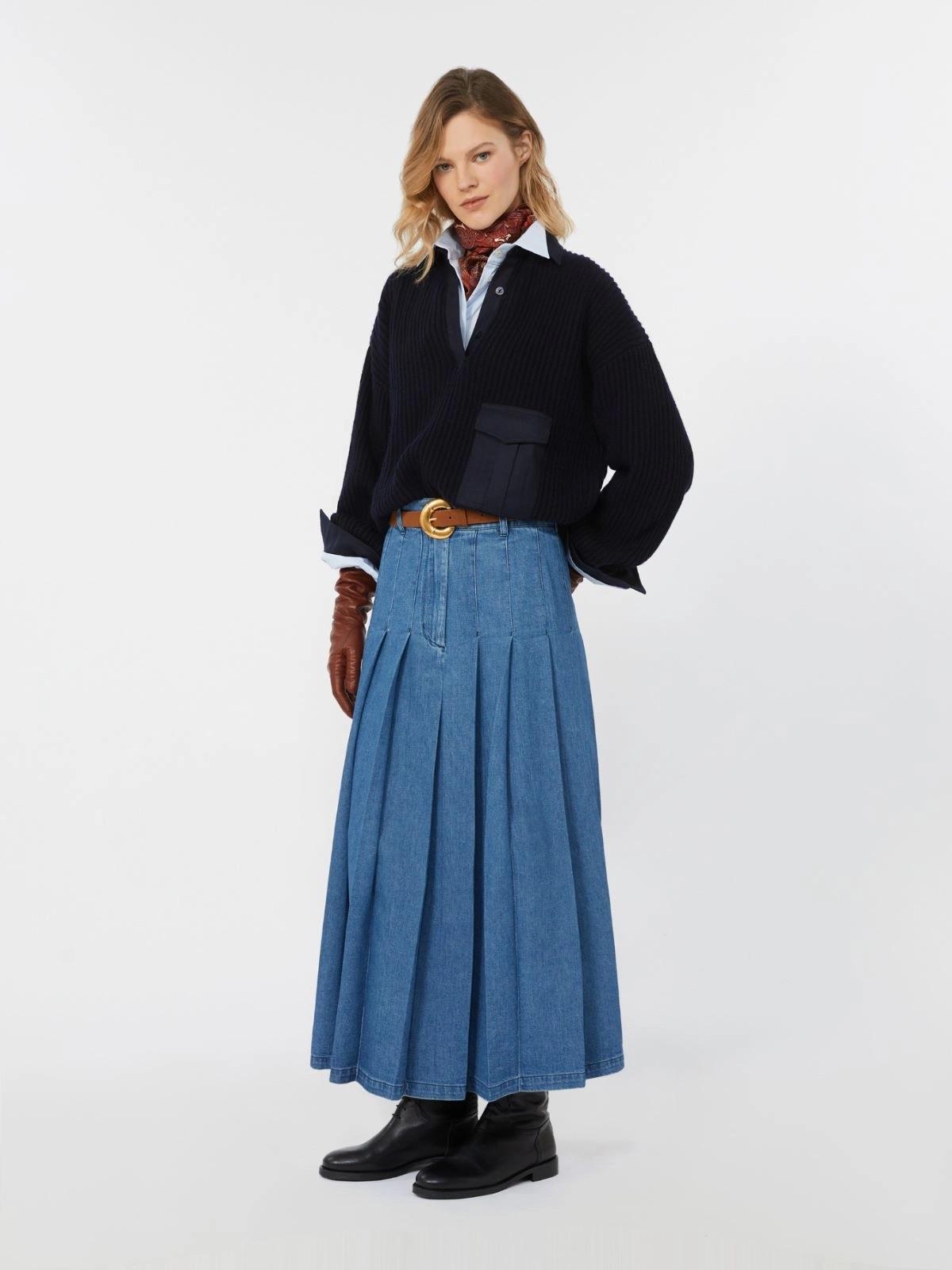 gonna in denim di cotone OPUNZIA003 MAXMARA