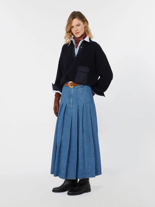 gonna in denim di cotone OPUNZIA003 MAXMARA