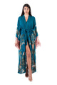 Kimono lungo fantasia in viscosa con frangia 