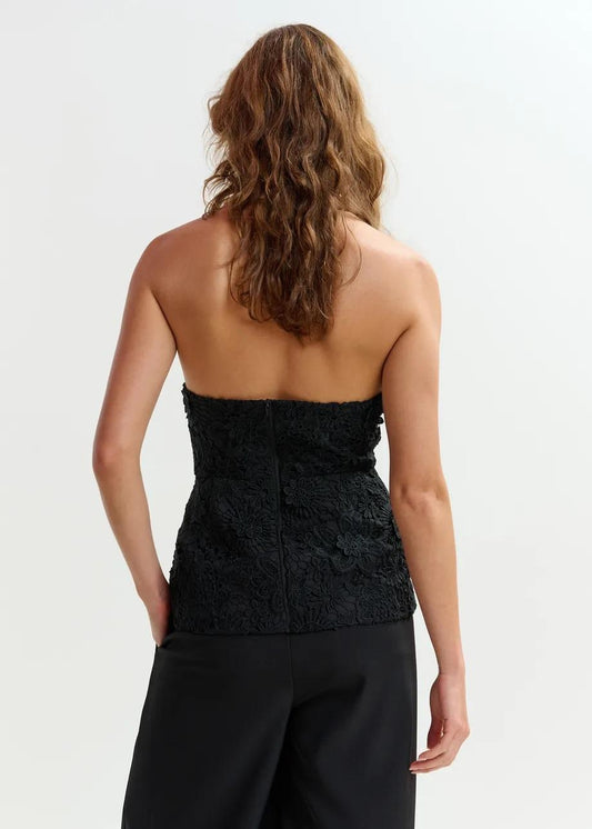 top  con scollo all'americana in pizzo floreale JAROT000 ESSENTIEL