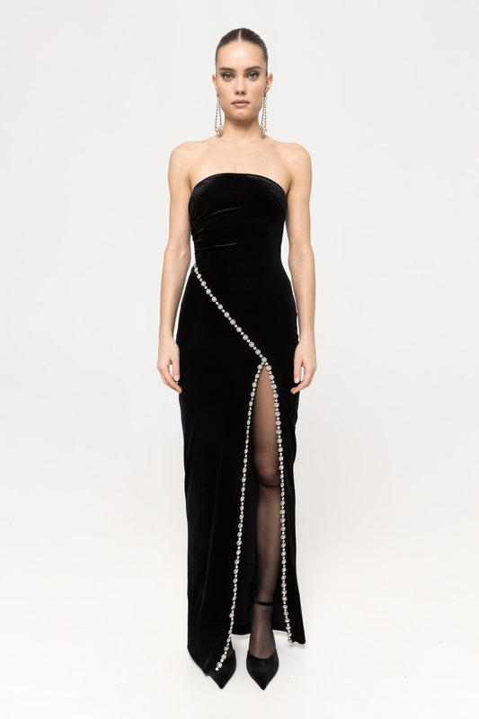 abito lungo in velluto RS16153000 NISSA