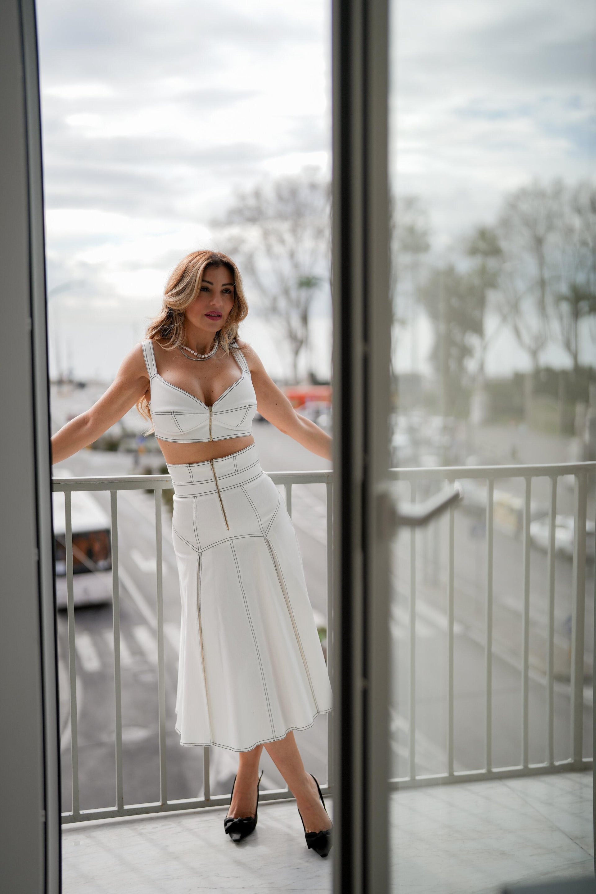 gonna vita alta UNDERLINE SKIRT005 MURMUR