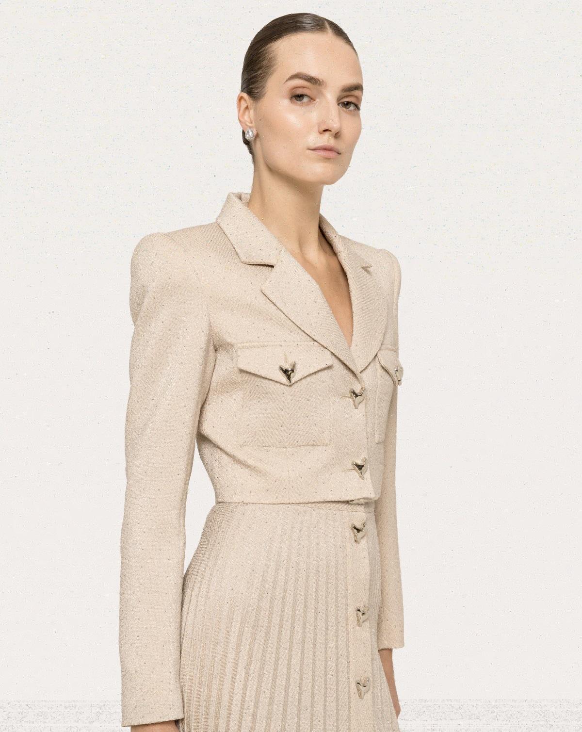 Gonna midi plissè con bottoni decorativi F1353013 NISSA