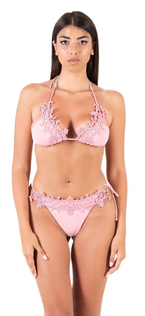triangolo con macrame rosa 26CM30011 DISTRICT MARGHERITA MAZZEI