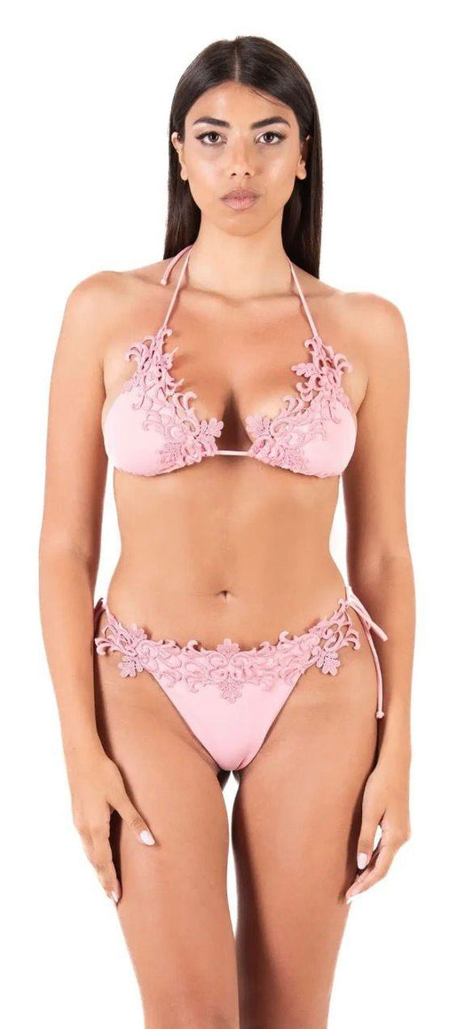 triangolo con macrame rosa 26CM30011 DISTRICT MARGHERITA MAZZEI