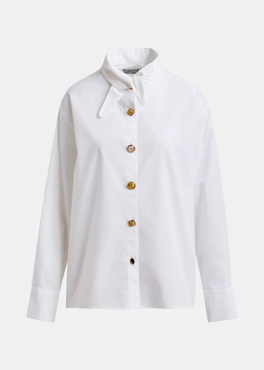 camicia in cotone con colletto allungato e bottoni spaiati JOMATO POINTY COLLAR005 ESSENTIEL
