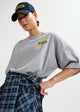 T-shirt in cotone grigio e giallo con ricamo di perline IPIN004 ESSENTIEL
