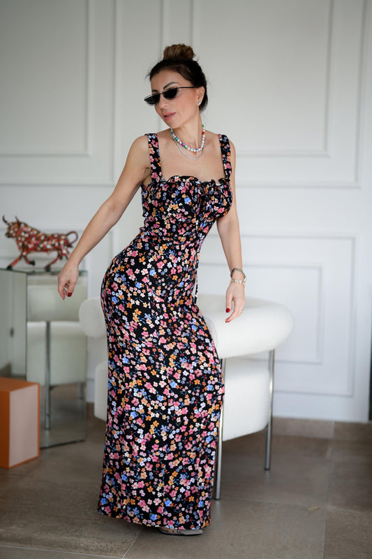 abito lungo con scollo squadrato BW01533000 MAR DE MARGARITAS