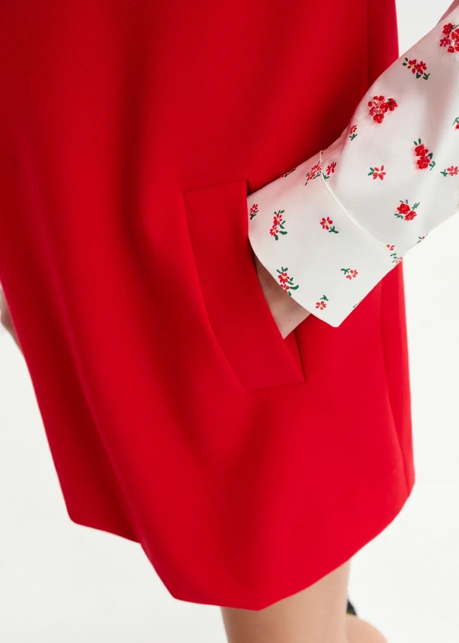 Mini abito senza maniche rosso con scollo a V ITRAVEL010 ESSENTIEL