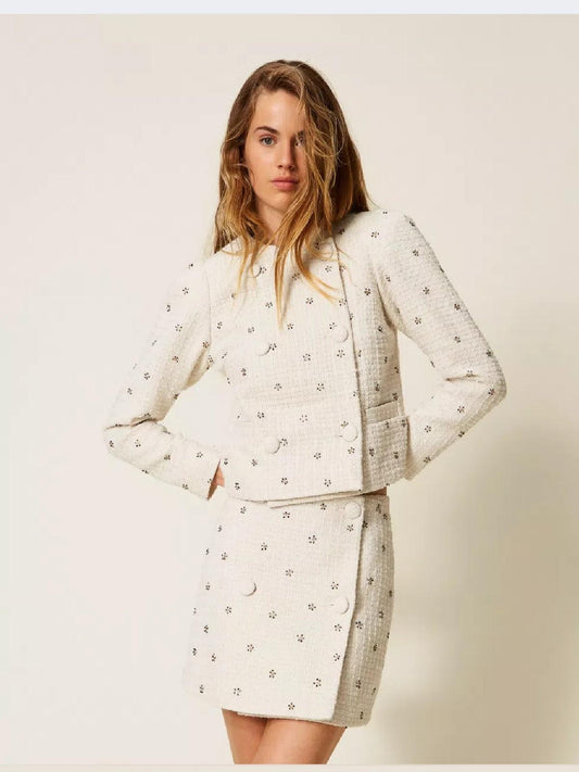 Minigonna bouclé con ricami AP2132007 TWINSET