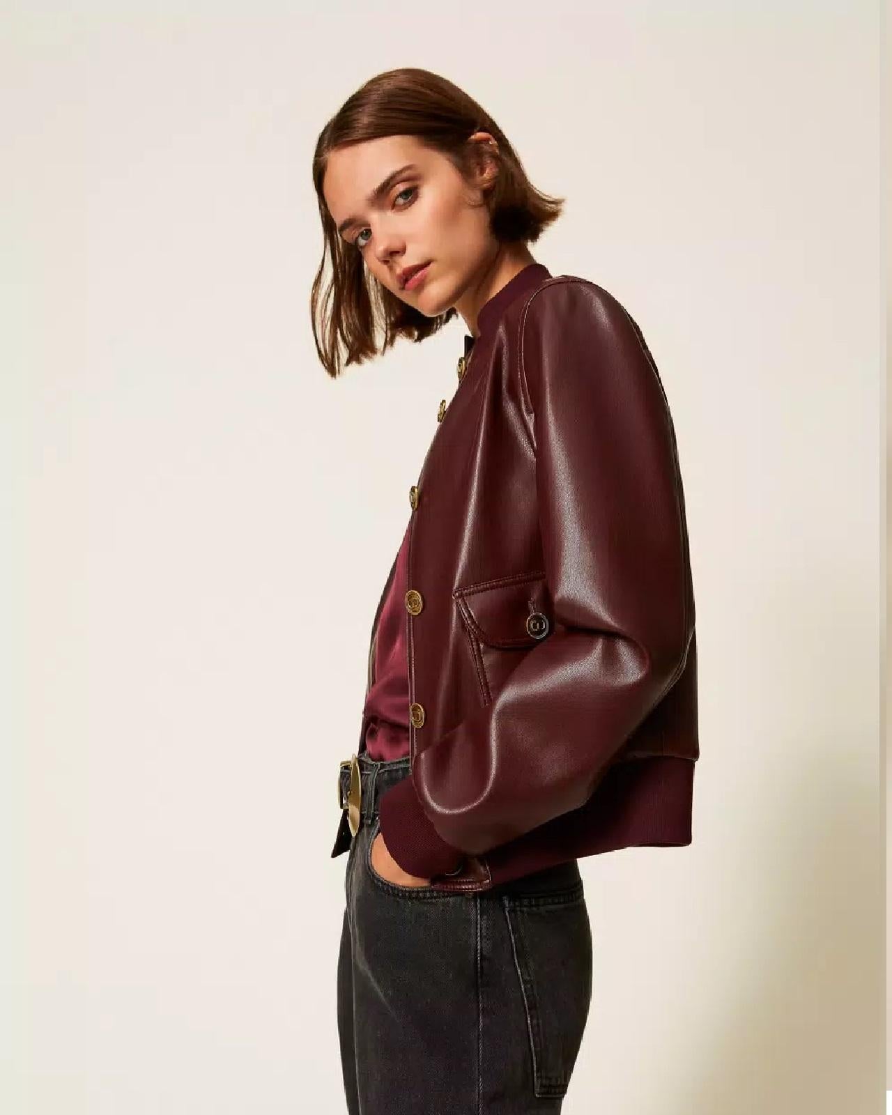 Giacca effetto pelle con bottoni TP2232002 TWINSET