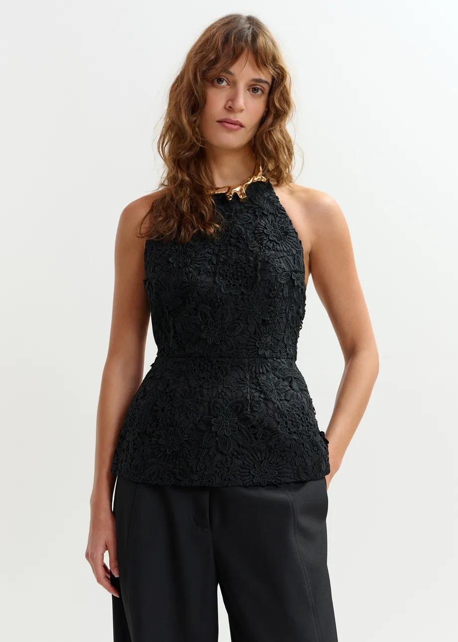 top  con scollo all'americana in pizzo floreale JAROT000 ESSENTIEL
