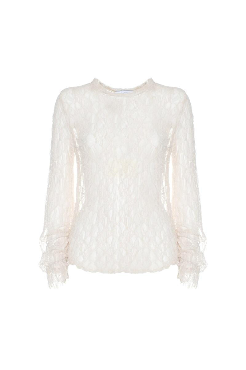 BLUSA COLLO COREANA IN PIZZO L22038C013 SO ALLURE