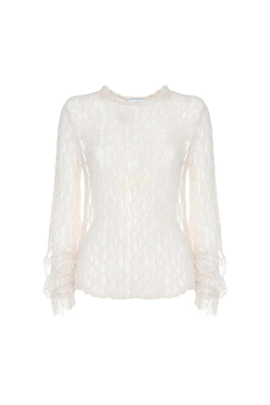 BLUSA COLLO COREANA IN PIZZO L22038C013 SO ALLURE