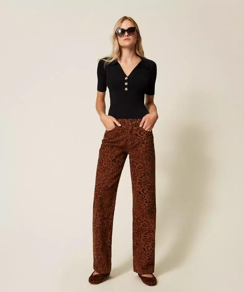 Maglia a polo con bottoni gioiello TP3112000 TWINSET