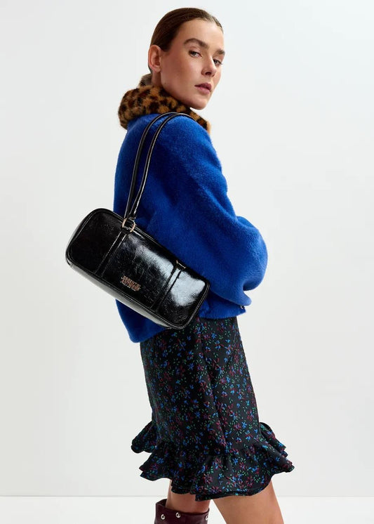 Minigonna floreale nera, blu e rossa con volant IMAGINARY000 ESSENTIEL