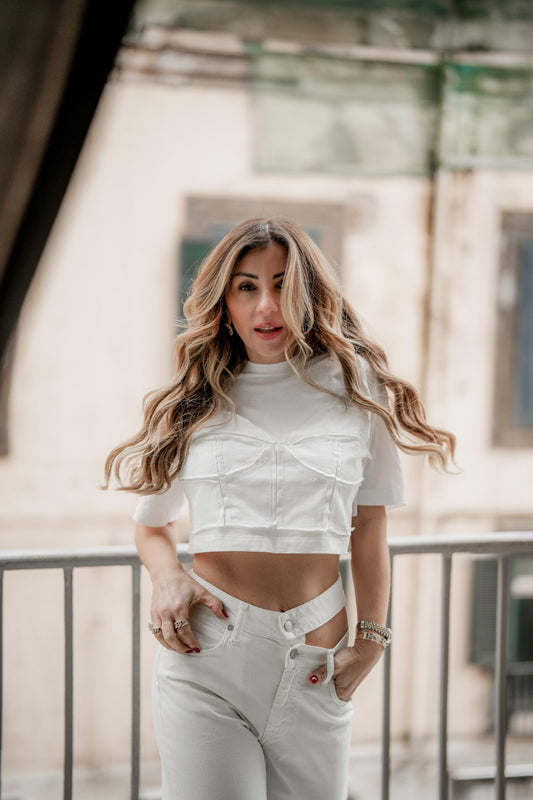 t-shirt crop DECONSTRUCTED CROP005 MURMUR