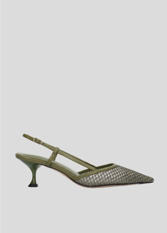 slingback tacco 55 con strass 