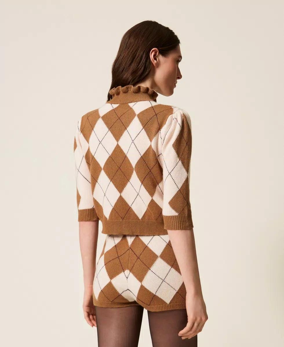 Maglia in misto lana jacquard a rombi TS3401011 TWINSET