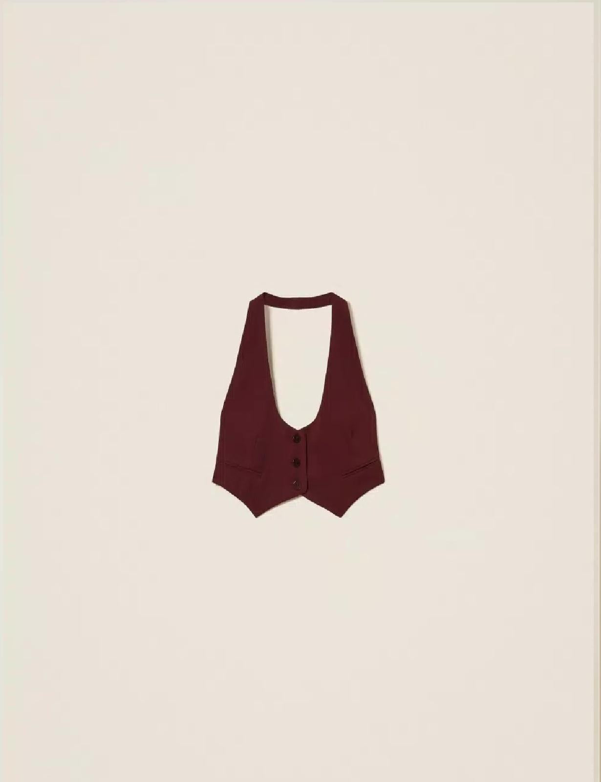 Gilet in crêpe cady con cinturino TP2280002 TWINSET