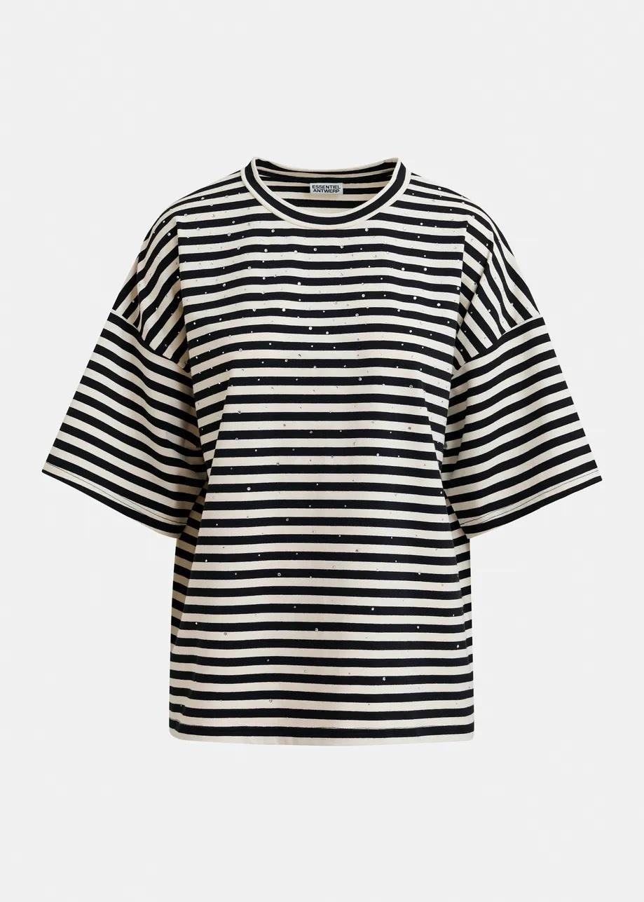 t-shirt oversize in cotone a righe JOSTE-STRIPED000 ESSENTIEL
