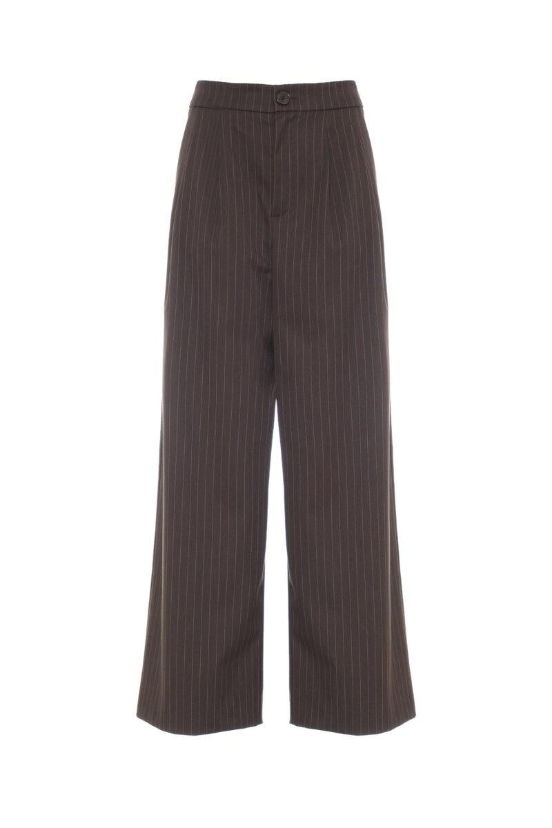 PANTALONE A PALAZZO TESSUTO GESSATO D66010006 SO ALLURE