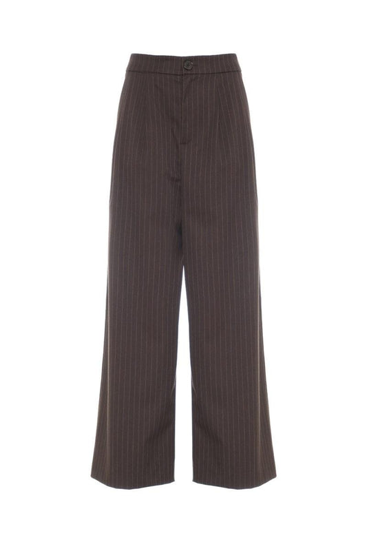 PANTALONE A PALAZZO TESSUTO GESSATO D66010006 SO ALLURE