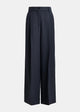 Pantaloni gessati a gamba larga blu navy e bianchi. INVEST003 ESSENTIEL