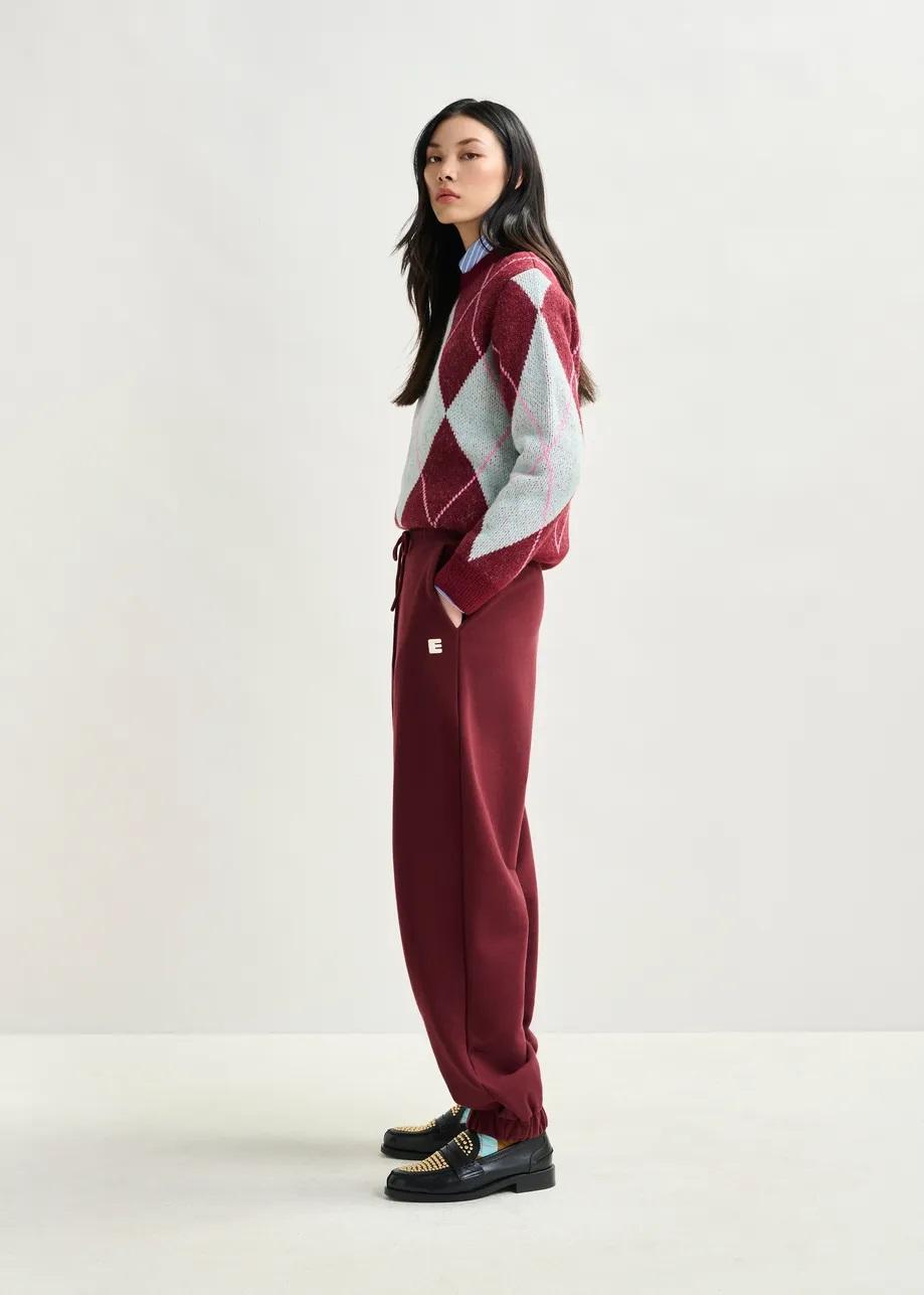 Maglione argyle bordeaux, azzurro e rosa IBERLIN002 ESSENTIEL