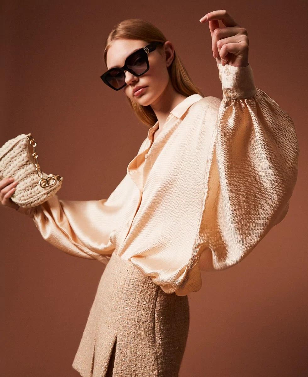 Camicia in satin con maniche balloon TP2362034 TWINSET