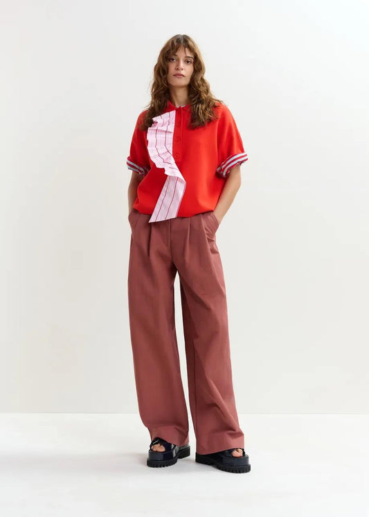 polo in maglia fine con volant JUMBLE010 ESSENTIEL