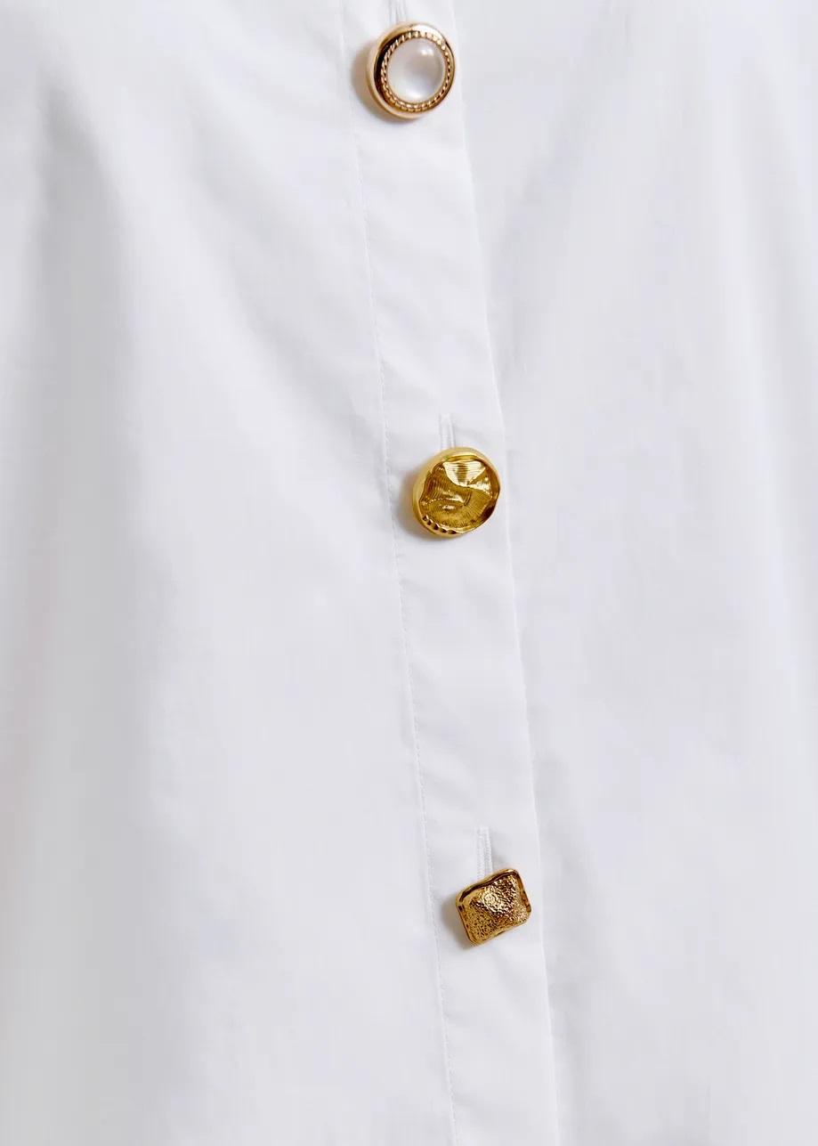 camicia in cotone con colletto allungato e bottoni spaiati JOMATO POINTY COLLAR005 ESSENTIEL