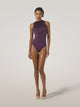 body smanicato stile corsetto con pannelli trasparenti 