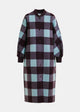 Cappotto a quadri in lana bordeaux intenso e blu. IFIT003 ESSENTIEL