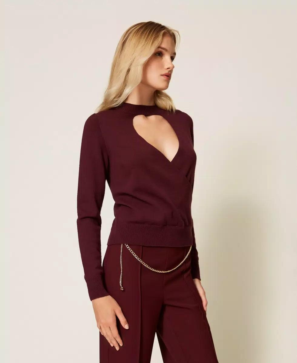 Maglia con cut-out e incrocio TP3060002 TWINSET