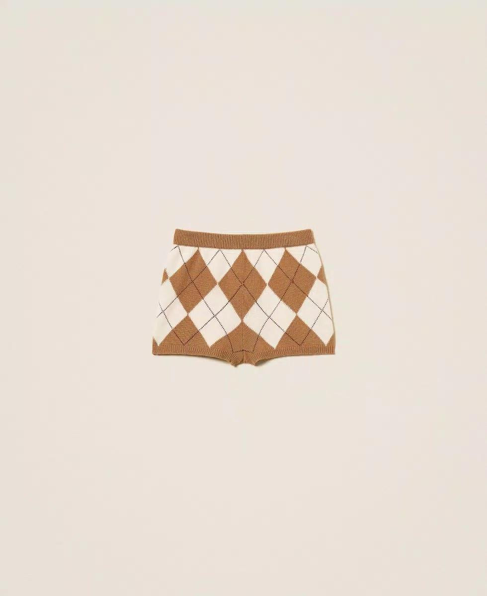Shorts in misto lana jacquard a rombi TS3402011 TWINSET