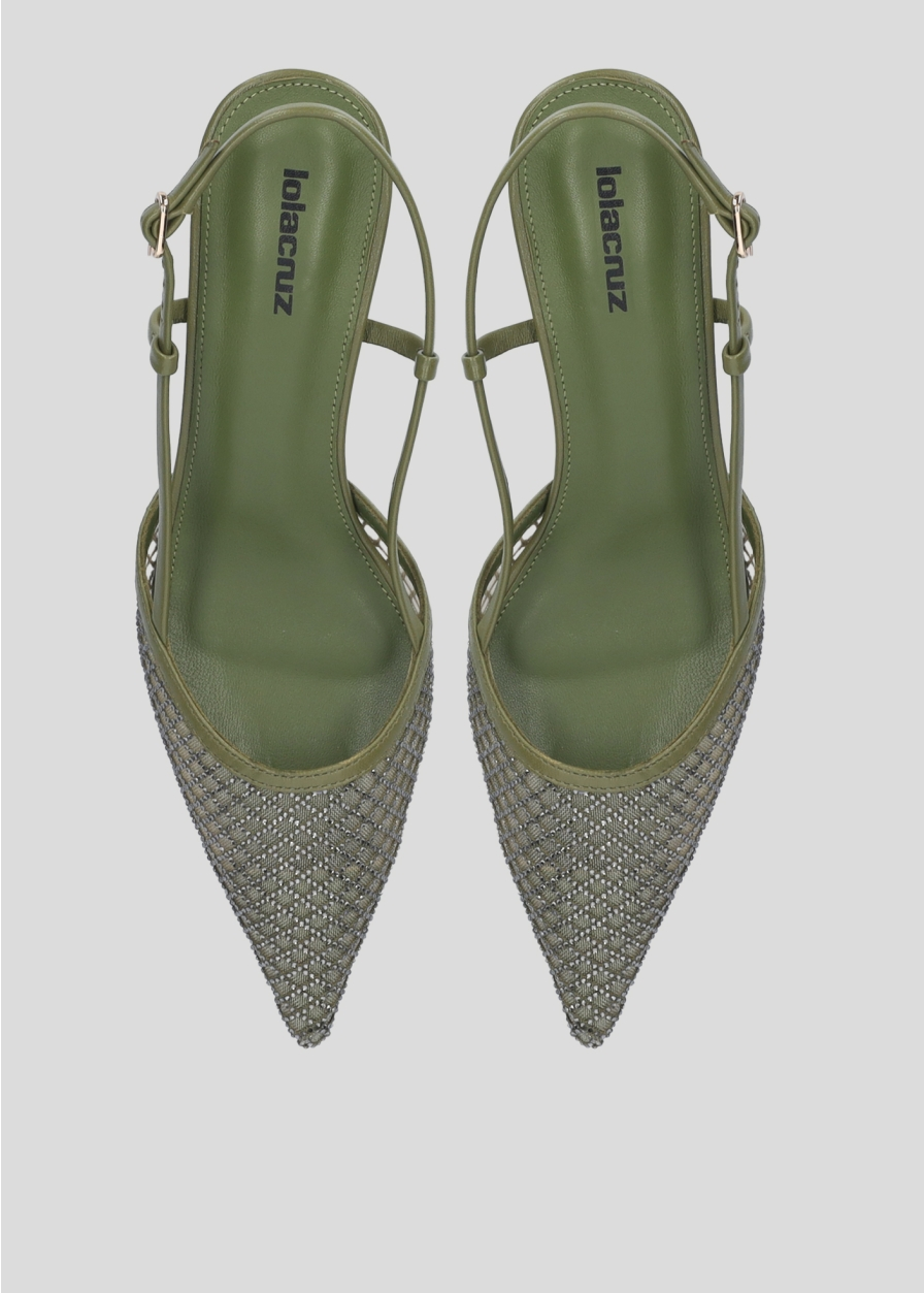 slingback tacco 55 con strass 